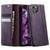 iPhone 14 Plus CaseMe 033 Calf Leather Lining Microfibre RFID Blocking Phone Case - Purple