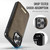 iPhone 14 Pro Max CaseMe Me80 Series Detachable Wallet Magnetic RFID Vegan Leather Phone Case - Coffee