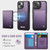 iPhone 15 CaseMe Me80 Series Detachable Wallet Magnetic RFID Vegan Leather Phone Case - Purple
