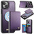 iPhone 15 Plus / 14 Plus CaseMe Me80 Series Detachable Wallet Magnetic RFID Vegan Leather Phone Case - Purple