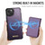 iPhone 15 Plus / 14 Plus CaseMe Me80 Series Detachable Wallet Magnetic RFID Vegan Leather Phone Case - Purple