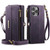 iPhone 15 Pro Max CaseMe C39 RFID Blocking Zipper Wallet Leather Phone Case with Crossbody Strap - Purple