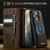 iPhone 15 Pro Max CaseMe C49 MagSafe RFID Blocking Detachable Wallet Leather Phone Case - Coffee