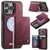 iPhone 15 Pro Max CaseMe Me80 Series Detachable Wallet Magnetic RFID Vegan Leather Phone Case - Red