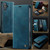iPhone 16 Plus CaseMe 033 Calf Leather Lining Microfibre RFID Blocking Phone Case - Green