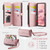 iPhone 16 CaseMe C39 RFID Blocking Zipper Wallet Leather Phone Case with Crossbody Strap - Pink