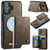 iPhone 16 CaseMe Me80 Series Detachable Wallet Magnetic RFID Vegan Leather Phone Case - Coffee