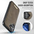 iPhone 16 CaseMe Me80 Series Detachable Wallet Magnetic RFID Vegan Leather Phone Case - Coffee