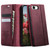 iPhone 16e CaseMe 033 Calf Leather Lining Microfibre RFID Blocking Phone Case - Red