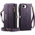 iPhone 16e CaseMe C39 RFID Blocking Zipper Wallet Leather Phone Case with Crossbody Strap - Purple