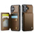 iPhone 17 CaseMe C22 Card Slots Holder RFID Anti-theft Phone Case - Brown