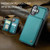 iPhone 17 CaseMe C22 Card Slots Holder RFID Anti-theft Phone Case - Green