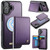 iPhone 17 CaseMe Me80 Series Detachable Wallet Magnetic RFID Vegan Leather Phone Case - Purple