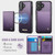 iPhone 17 CaseMe Me80 Series Detachable Wallet Magnetic RFID Vegan Leather Phone Case - Purple