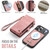 iPhone 17 Pro CaseMe 008 Detachable Multifunctional Leather Phone Case - Pink