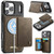 iPhone 17 Pro CaseMe Me80 Series Detachable Wallet Magnetic RFID Vegan Leather Phone Case - Coffee