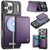 iPhone 17 Pro CaseMe Me80 Series Detachable Wallet Magnetic RFID Vegan Leather Phone Case - Purple