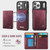 iPhone 17 Pro CaseMe Me80 Series Detachable Wallet Magnetic RFID Vegan Leather Phone Case - Red