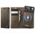 iPhone 17 Pro Max CaseMe C49 MagSafe RFID Blocking Detachable Wallet Leather Phone Case - Coffee
