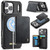 iPhone 17 Pro Max CaseMe Me80 Series Detachable Wallet Magnetic RFID Vegan Leather Phone Case - Black