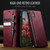 iPhone XS Max CaseMe 033 Calf Leather Lining Microfibre RFID Blocking Phone Case - Red