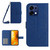 OnePlus 15 5G Skin Feel Sun Flower Embossed Leather Phone Case with Lanyard - Dark Blue