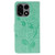 OnePlus 15 Butterfly Rose Embossed Leather Phone Case - Green
