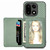 OnePlus 15 Carbon Fiber Magnetic Card Bag Phone Case - Green