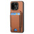 OnePlus 15 Carbon Fiber Vertical Flip Wallet Stand Phone Case - Brown