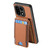 OnePlus 15 Carbon Fiber Vertical Flip Wallet Stand Phone Case - Brown