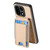 OnePlus 15 Carbon Fiber Vertical Flip Wallet Stand Phone Case - Khaki