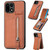 OnePlus 15 Carbon Fiber Vertical Flip Zipper Phone Case - Brown