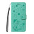 OnePlus 15 Cat and Bee Embossed Flip Leather Phone Case - Green