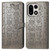 OnePlus 15 Cat and Dog Embossed Leather Phone Case - Gray