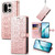 OnePlus 15 Cat and Dog Embossed Leather Phone Case - Rose Gold