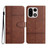 OnePlus 15 Cowhide Texture Stitching Leather Phone Case - Coffee