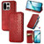 OnePlus 15 Cubic Grid Pressed Magnetic Leather Phone Case - Red