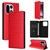 OnePlus 15 Cubic Grid Texture Flip Leather Phone Case - Red