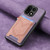 OnePlus 15 Denim Texture Leather Skin Phone Case with Card Slot - Purple