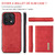 OnePlus 15 DG.MING M1 Series 3-Fold Multi Card Wallet + Magnetic Phone Case - Red