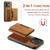 OnePlus 15 DG.MING M2 Series 3-Fold Multi Card Bag + Magnetic Phone Case - Brown