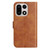 OnePlus 15 Dual-Folded S-shape Leather Phone Case - Brown