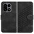 OnePlus 15 Elephant Head Embossed Phone Leather Case with Lanyard - Black