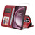 OnePlus 15 ENKAY Card Wallet Calf Texture Leather Phone Case with 0.18mm High Aluminum-silicon Glass Film - Red