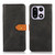 OnePlus 15 KHAZNEH Dual-color Cowhide Texture Flip Leather Phone Case - Black