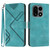 OnePlus 15 Line Pattern Skin Feel Leather Phone Case - Light Blue