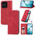 OnePlus 15 Retro Skin Feel Magnetic Flip Leather Phone Case - Red