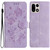 OnePlus 15 Rose Flower Embossing Pattern Leather Phone Case - Light Purple
