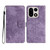 OnePlus 15 Skin-feel Embossed Butterfly Leather Phone Case - Purple