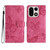 OnePlus 15 Skin-feel Embossed Butterfly Leather Phone Case - Rose Red